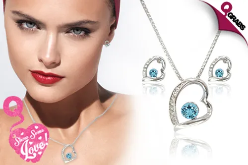 From QR45 Show Some Love this Valentines Day with a Crystal Heart Jewelry Set - Choose from Four Charming Colors! (Up to QR258 Value)